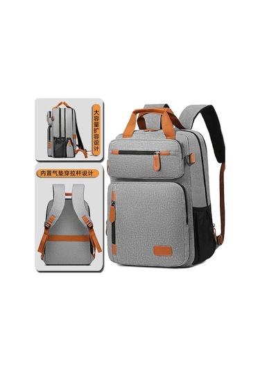 Büyük Kapasiteli Su Geçirmez Bilgisayar Seyahat Sırt Çantası Gri Gri
