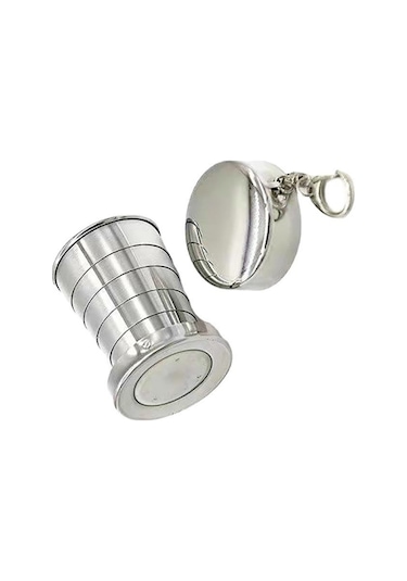 Geeroyoo Taşınabilir Paslanmaz Çelik Katlanabilir Bardak, 250 Ml, Seyahat Ve Kamp İçin Pratik İçecek Kabı