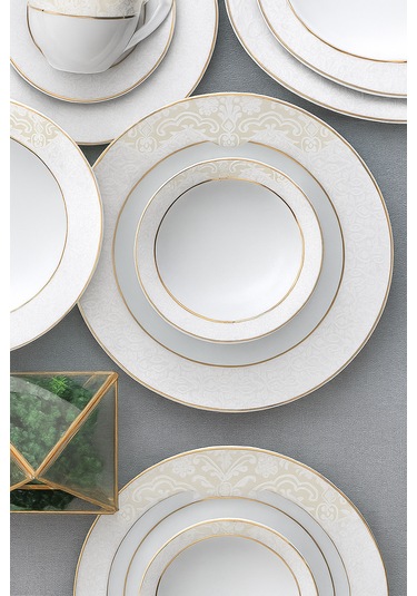 Güral Fodis Güral Porselen Tolstoy 84 Parça Yemek Takımı02 Açık