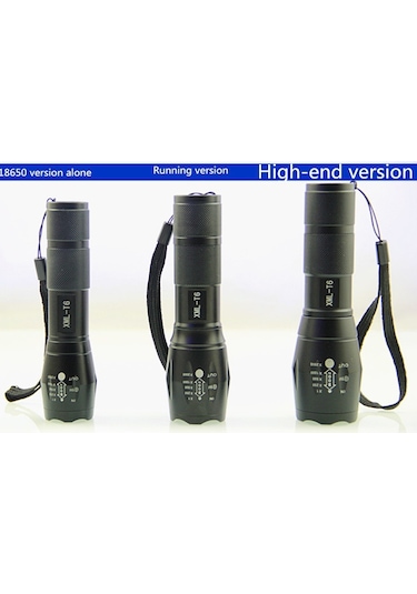 Cbtx Cree Xml-t6 Ayarlanabilir Odak Yakınlaştırmalı Ultra Parlak Led El Feneri Feneri Yalnız 18650 Sürümü