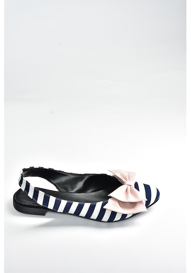 Fox Shoes Lacivert/beyaz/pudra Kadın Babet D726774404 Lacivert