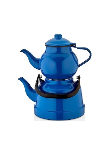 Ebru Emaye Çaydanlık Takımı 13/18 Mavi Mavi