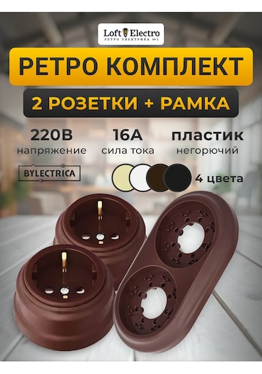 Bylectrıca Retro Priz Ve Çift Çerçeve 287304004 Ра16-0202-ch