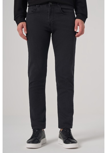 Erkek Siyah Denim 5 Cep Slim Fit Jean Kot Pantolon 25ms003044001 Siyah Siyah