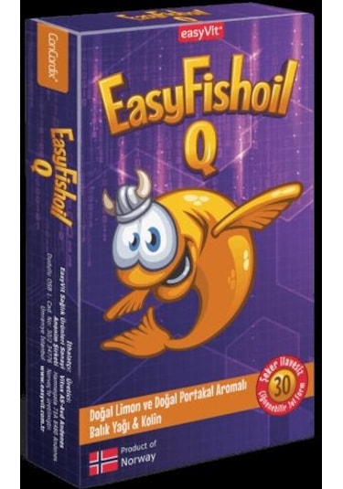 Easyvit Easyfishoil Q Omega-3 Kolin Çiğnenebilir Jel 30 Tablet