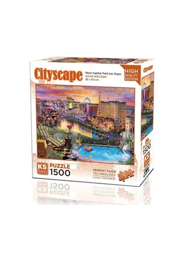 Ks Games Puzzle 1500 Parça Neon Capital Paris Las Vegas 22038