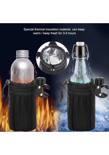 Evrensel Bebek Arabası Bardak Tutucu Oxford Arabası Organizatör Altın - Siyah