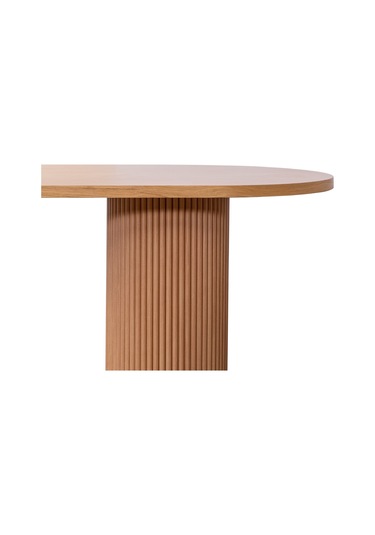 Soleil İskandinav Oval Natural Ahşap Bohem Masa 80x170 Natural Ayak - Natural Üst