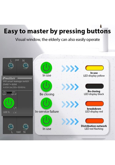 2p Akıllı Devre Kesici Tuya App Wifi Etkinleştirilmiş Siyah
