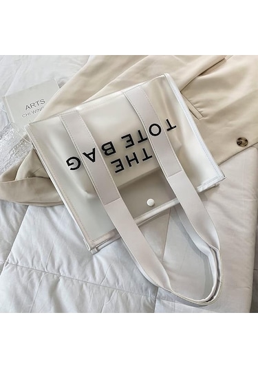 Dofolink Kadınlar İçin 2'li Transparan Pvc Çanta - Günlük Kullanim, İş Ve Seyahat İçin Çok Renkli