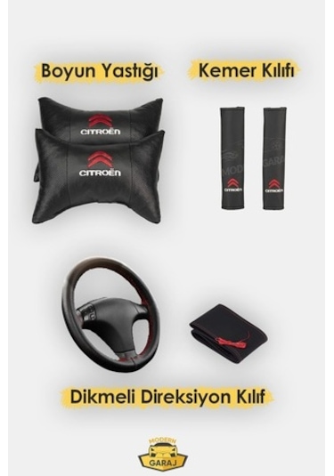 Citroen Nemo Fitilli Koltuk Kılıfı Boyun Yastığı Kemer Konforu