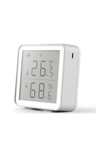 Konesam Beyaz Wifi Akıllı Sıcaklık Ve Nem Sensörü - Uzak Takip, Anormal Veri Uyarıları, Alexa/siri Uyumlu, Ultra Düşük Enerji Tüketimi Pil Dahil Değil