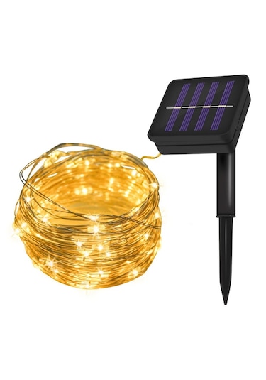 Monozone Solar 100 Led 12metre Güneş Enerjili Bahçe Ev Parti Işık