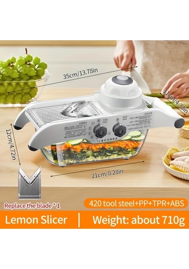 Xuweiwei Ev Kullanımı İçin Çok Fonksiyonlu Meyve Dilimleyici Manuel Patates Limon Dilimleyici Ve İpek Kazıyıcı 1 Parça