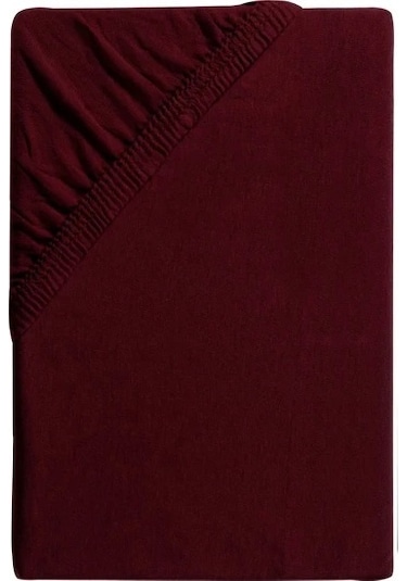 Şanlı Tek Kişilik Penye Lastikli Çarşaf Bordo