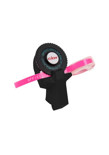 Tenfowee Siyah Mini Etiket Yazıcı - 9mm Genişliğinde 2 Adet Bant 1 Siyah + 1 Rastgele Renk - Plastik Malzeme - 47g Hafif - El Defteri Dekorasyonu İçin