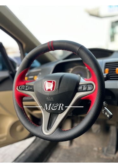 Honda Civic Fd6 Spor Kaplama Deri Direksiyon Kılıfı