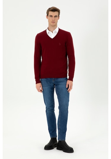 U.s. Polo Assn. Erkek Bordo Kazak /triko 50294764-vr014 Bordo