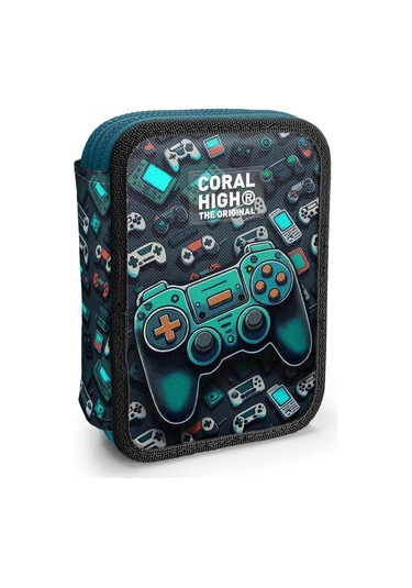 Coral High Erkek Çocuk Organizer Kalemlik/kalem Çantası - Nefti Yeşil Oyun Konsolu Nefti Yeşil