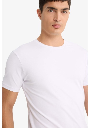 Defacto Slim Fit Dar Kesim Bisiklet Yaka Üst D3515ax25wnwt34 Beyaz