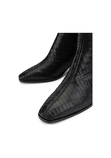 Tamer Tanca Kadın Hakiki Deri Siyah Kroko Klasik Bot 33 11510 Bn Bot Sk25-26 Sıyah Kroko Siyah Krako