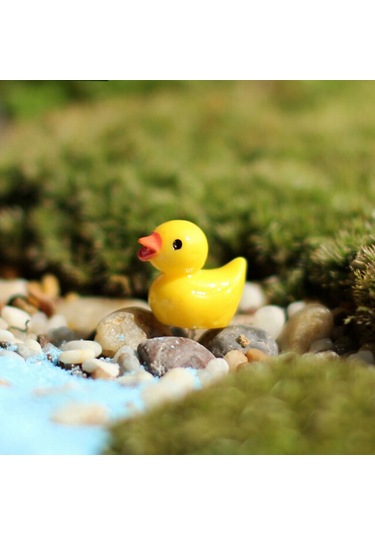 Sones Adet Mini Bebek Evi Aksesuarları Reçine Üç Boyutlu Küçük Sarı Ördek Bitki Dekorasyonu