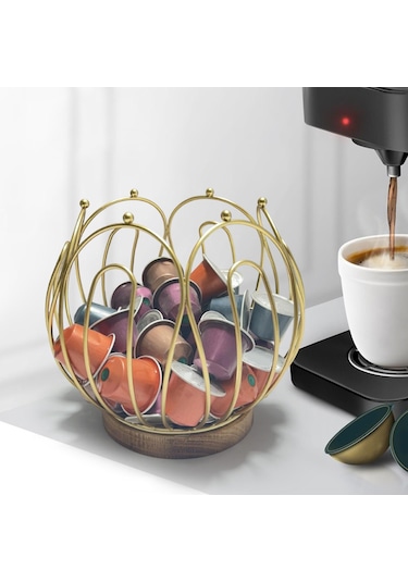 Suntek Kahve Pod Tutucu İstasyonu Organizatör Tezgah Altın Altın