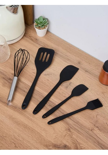 Progres Chop Silikon 6'lı Mutfak Spatulası Seti 160454851 Siyah Kristal