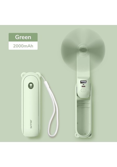 Yingfu Taşınabilir 3-in-1 Fan, 2000mah Mini Soğutma, Yeşil F8, Kullanıcı Dostu