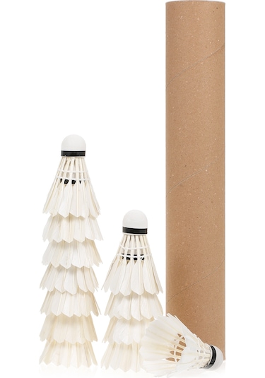 Geeksen 12'li Paket Beyaz Tüplü Badminton Topu - Fiber Mantar Başlı Hafif Oyuncu Topları