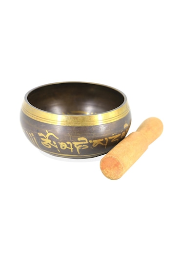 Vkemall El Yapımı Buda Tibet Vurulmuş Kase Ritüel Müzik Terapisi Bakır Çan Tib-altın-26