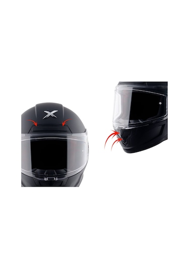 Axor Saber Sc Full Face Motosiklet Kaskı Parlak Siyah