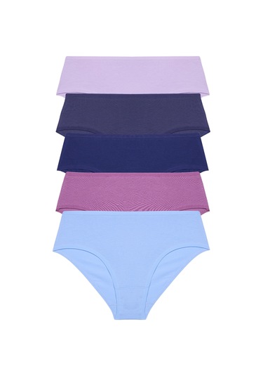 Indıgo Kadın Külot Yüksek Bel Bikini 5 Li Paket Pamuklu Likralı Indıgo