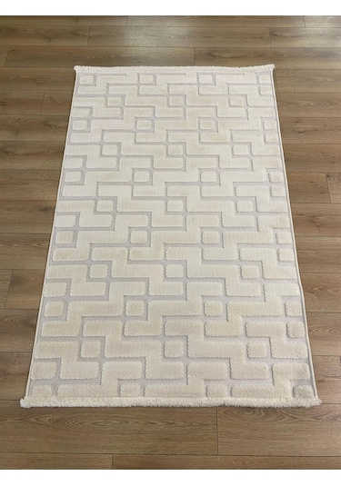 Çam Halı İndus 8006 Krem Enti Halı Yumuşak Tuşeli Modern Halı
