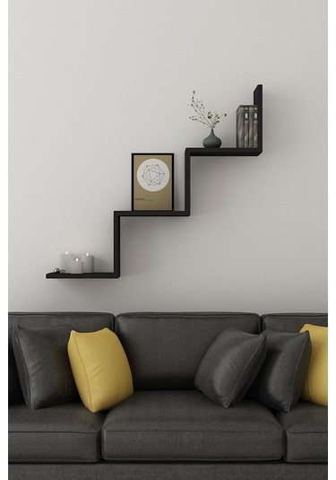 Moonlife Dart Duvar Rafı Siyah Siyah