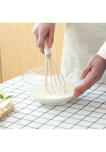 Yasammerkezi Mavi Stil Kaymaz Kolay Temizlenebilir Yumurta Çırpıcı Mutfak Silikon Çırpma Süt Köpürtücü Ahşap