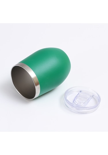 12oz 354ml Paslanmaz Çelik Yumurta Kabuğu Kupa Mini U-şekilli Çift Katmanlı Vakum Yalıtımlı Bardak Pembe