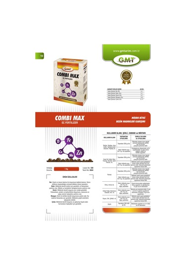 Gmt Combi Max 1 Kg Mikro Bitki Besin Maddeleri Karışımı