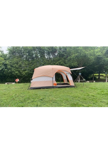 Aile Boyu Büyük Kamp Çadırı 2 Oda 1 Salon 420 305 200 Cm Bej