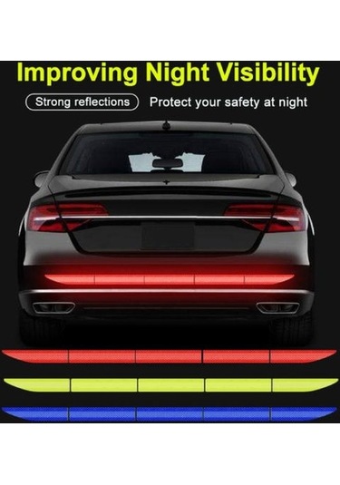 Jms Araba Aksesuarları Şık Koruyucu Su Geçirmez Araba Vücut Yansıtıcı Etiket Bant Mavi 5 Adet