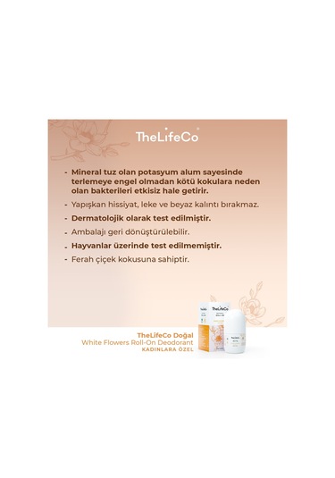 The Lifeco White Flowers Kadın Roll-On Deodorant 60 ML