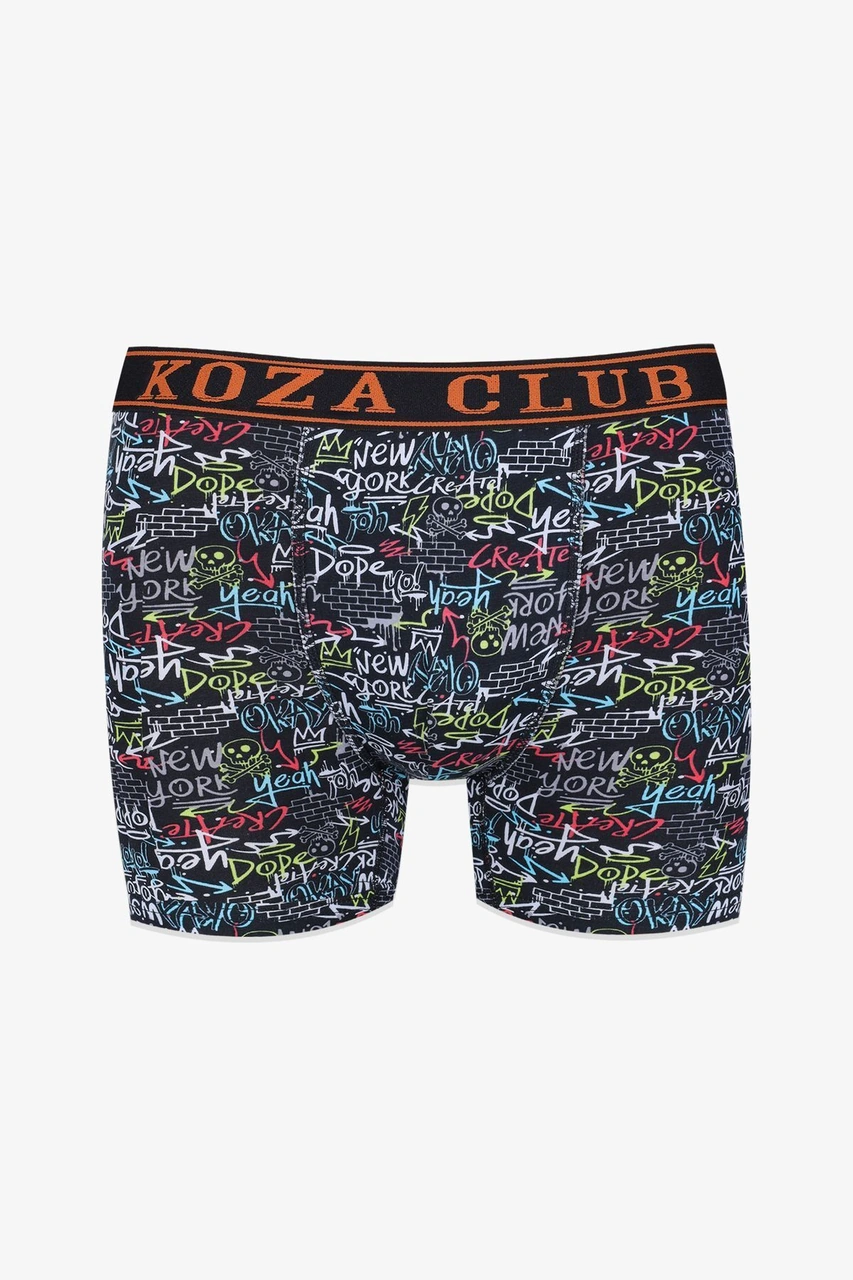 Erkek 3'lü Pamuklu Likralı Boxer Ko9003bx-9 Siyah