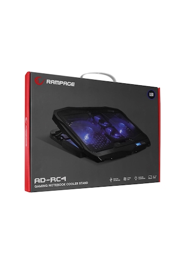 Rampage AD-RC4 Mavi Ledli 15" - 17" Notebook Laptop Soğutucu Stand