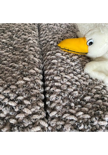 Bebek Battaniyesi Kahve Bej Kadife Kırçıllı 100 X 92Cm Kahverengi