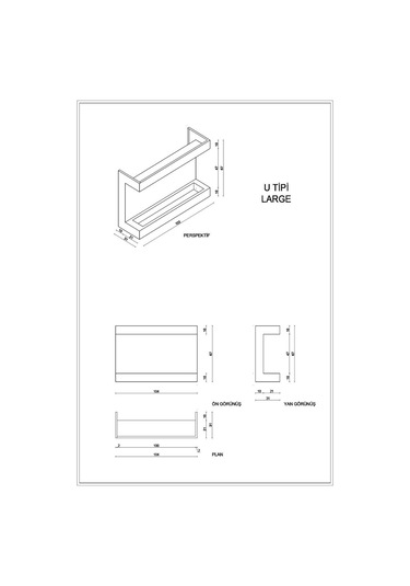 Rehome Korflame U Tipi Large Bacasız Şömine