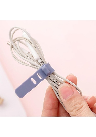 Reedark "5'li Silikon Kablo Düzenleyici - Kulaklık Ve Usb Kabloları İçin Pratik Saklama Bağı"