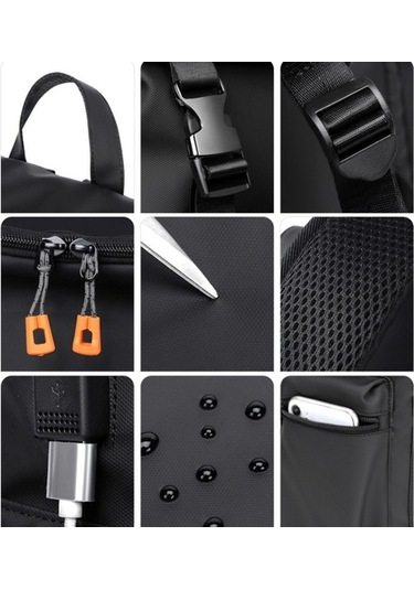 Novahub Erkekler İş Eğlence Pratik Büyük Kapasiteli Seyahat Sırt Çantası Gri Gri