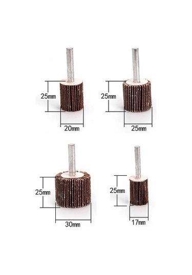 Mop Zımpara Saplı Silindir Zımpara Seti 4 Parça 80 Kum Daire
