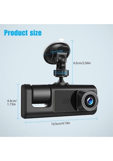 Tongxida 1080p Dvr Dash Kamera Araç Araba Ön & İç & Arka Kamera Sürüş Kaydedici 2 İnç Ekran Dash Kam