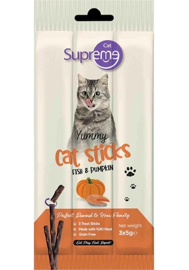 Supreme Cat Ton Balıklı ve Balkabaklı Kedi Ödül Çubuğu 3 x 5 G